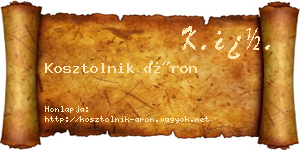 Kosztolnik Áron névjegykártya