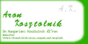 aron kosztolnik business card